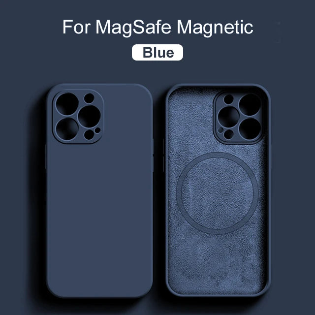Originální pro Magsafe magnetické pouzdro pro iPhone 15 14 13 12 11 Pro Max Mini X XR XS 8 Plus tekutý silikonový kryt bezdrátového nabíjení
