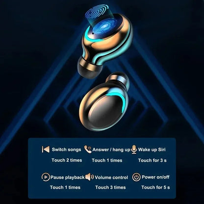 Nová sluchátka Bluetooth F9 9D stereofonní sportovní sluchátka s vysokými basy Handfree dotykové ovládání Bezdrátová sluchátka Tws Vodotěsná sluchátka