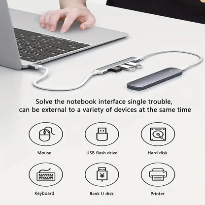USB HUB 3.0 Extender 4portový splitter adaptér OTG Dokovací stanice pro telefon Macbook Pro 13 15 Air PC Laptop Computer Hub