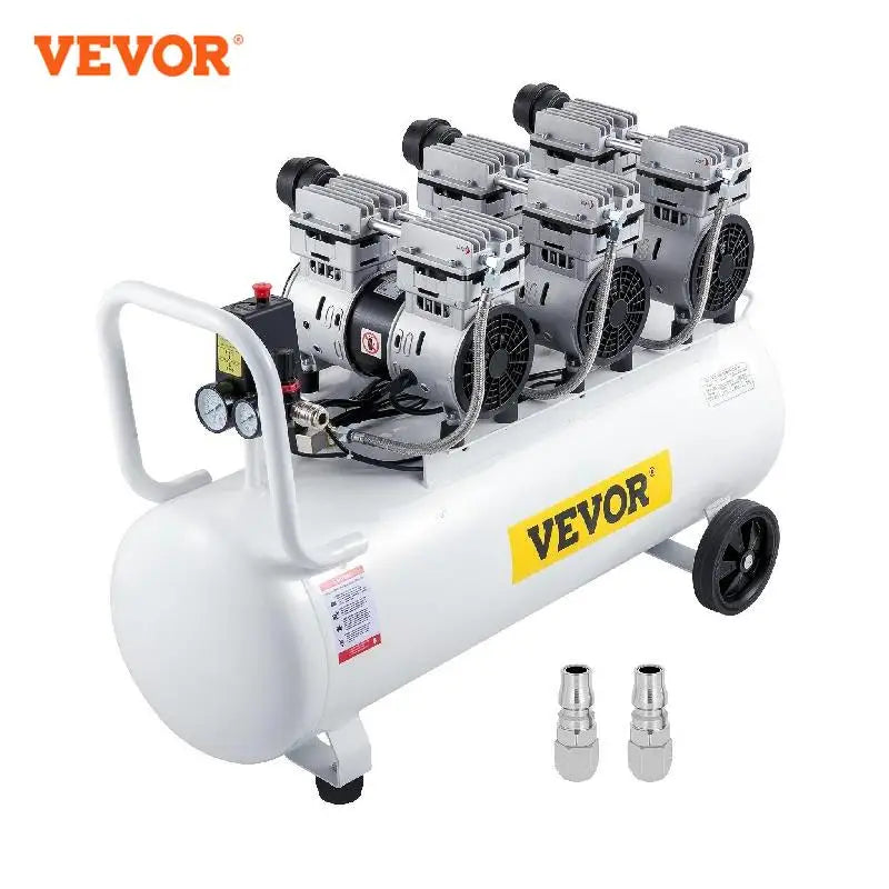 Vzduchový kompresor VEVOR 100 l s dvojitým tlakoměrem, bezpečným elektromagnetickým ventilem 3HP 22 galonů, ultra tichý, tichý, bezolejový vzduchový kompresor