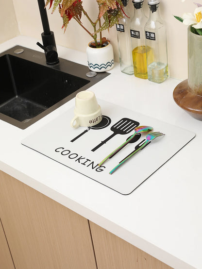 Absorpční podložka pod kávu jednobarevná prostírání kuchyňské příbory podložka na sušení láhve prostírání pro příbory podlaha koberec Odtokový polštářek na šálek a misku