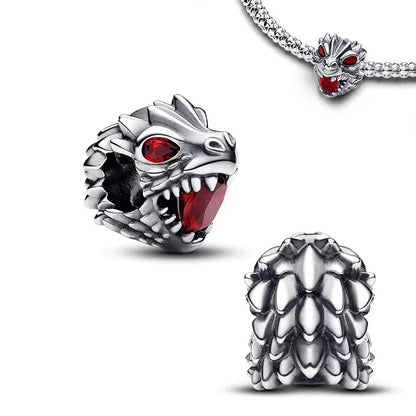 Nové 925 Sterling Silver Módní Dámské korálky s přívěskem Wolf Head Dumbo Vhodné pro náramek Pandora Náhrdelník DIY jemné šperky