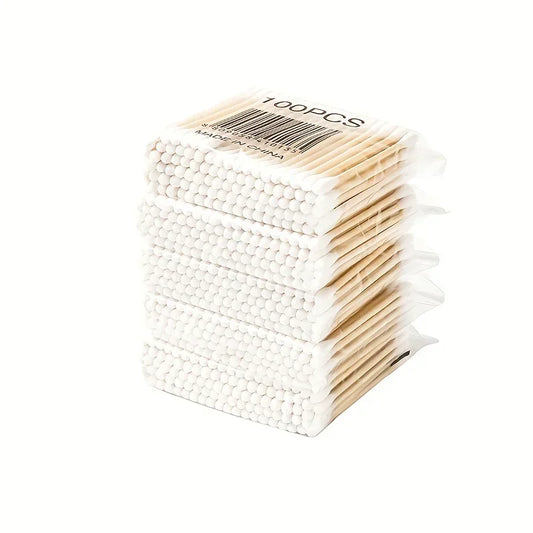 100/500/700/1000ks Dřevěná vatová tyčinka s dvojitou hlavou Čištění uší Ženy Nástroje na líčení Rtěnky Vatové tyčinky Bastoncillos Oidos