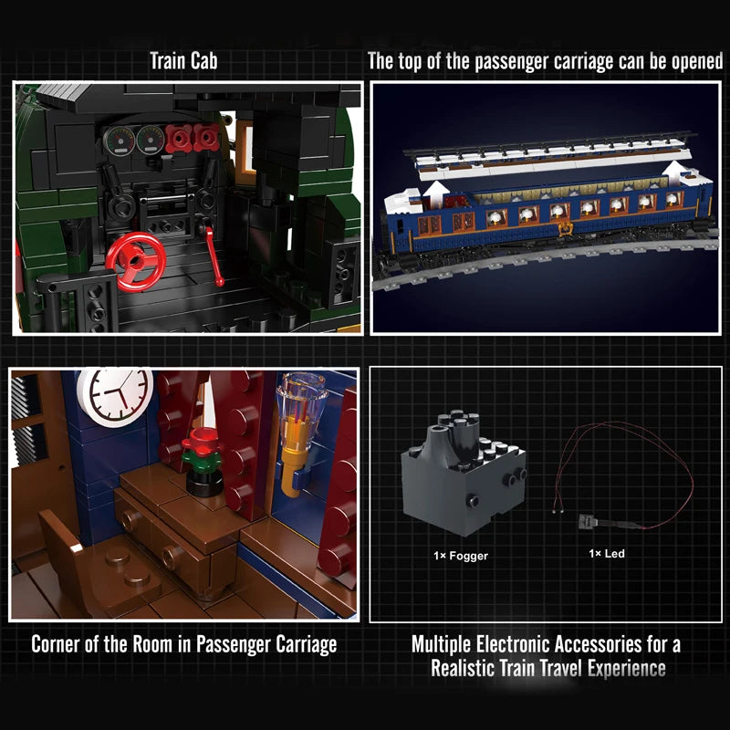 Mold King 12025 technický stavební blok RC motorových francouzských drah SNCF 231 parní lokomotiva vlak model hračky dárek pro děti