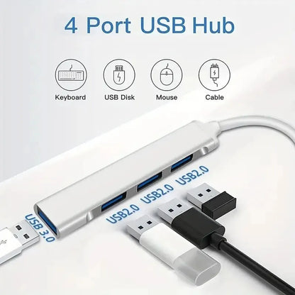 Zvyšte svou produktivitu s tímto rozbočovačem USB C 4 v 1 – kompatibilní s MacBook, Mac Pro, Mac Mini, IMac, Surface Pro, XPS, PC, Fla