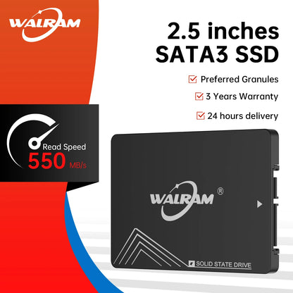 WALRAM 2.5 SATA3 SSD 1TB 120gb 240gb 480gb 128GB 256G 512gb HDD Interní pevný disk SSD pro notebook Hard Disk Desktop