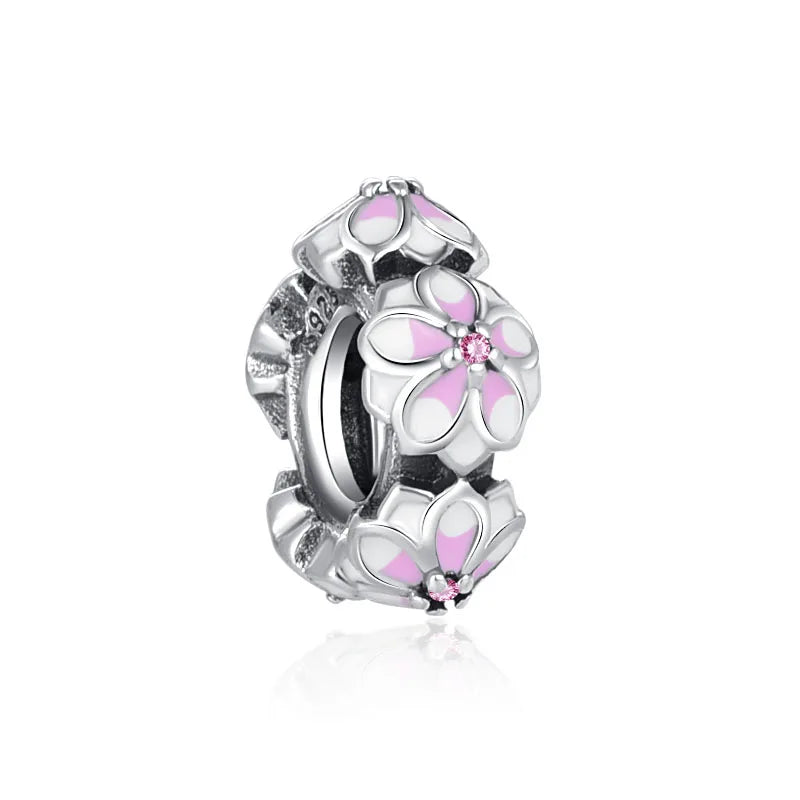 2024 Nový jarní přívěsek s modrým květem ptáček Diy Bead Fit Evropský náramek 925 Sterling Silver Šperky Příslušenství