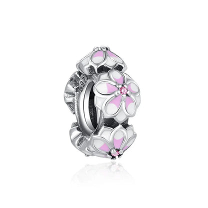 2024 Nový jarní přívěsek s modrým květem ptáček Diy Bead Fit Evropský náramek 925 Sterling Silver Šperky Příslušenství