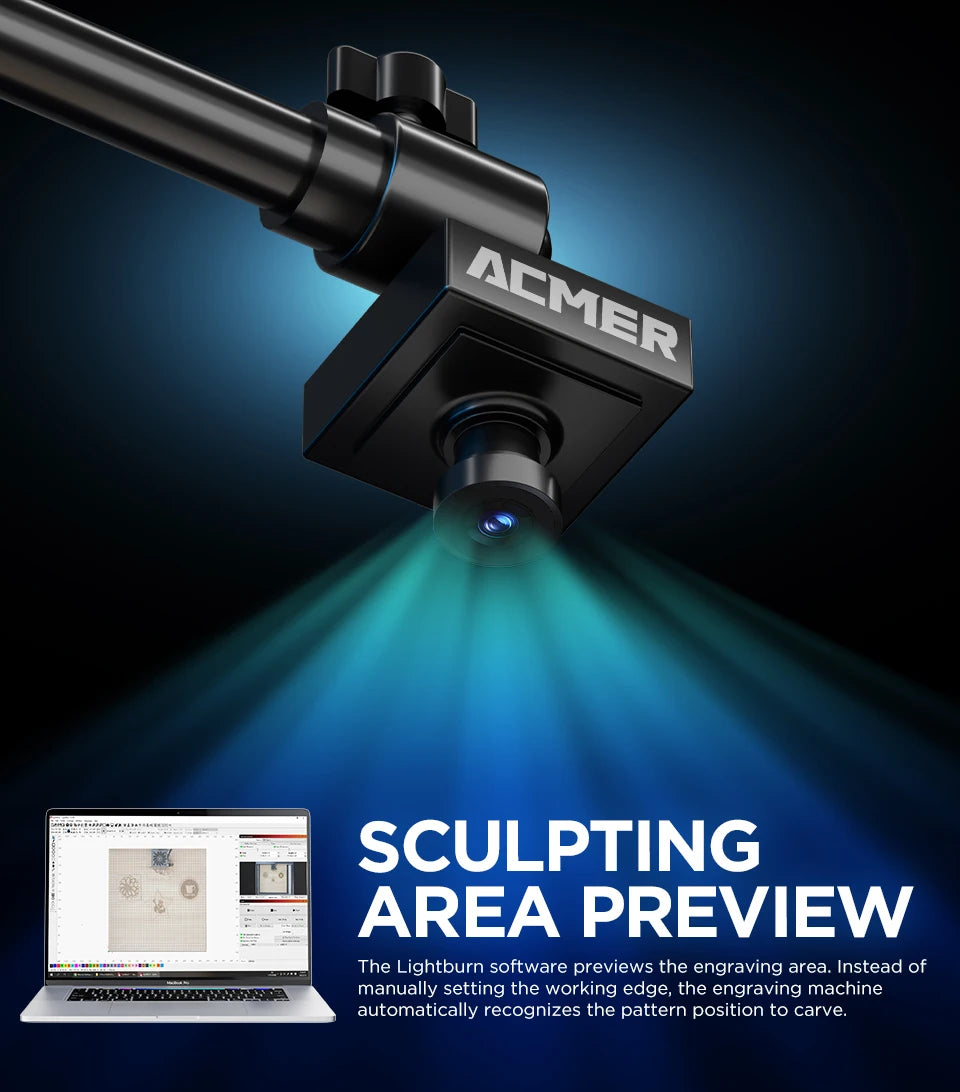 Kamera ACMER A500 Lightbrun pro ACMER XTOOL SCULPFUN Atomstack Ortur IKIER CREALITY TWO TREES COMGROW Laserové gravírování