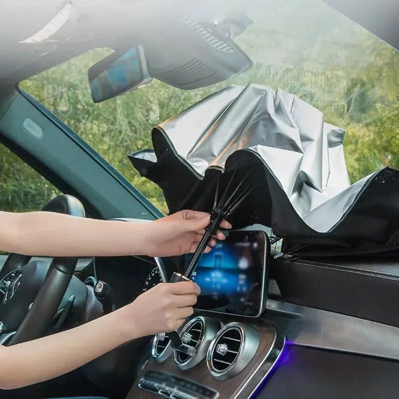 Sluneční clona do auta Deštník Čelní sklo Skládací přední slunečník Typ deštníku Sluneční clona na okno auta Letní ochrana proti slunci Příslušenství