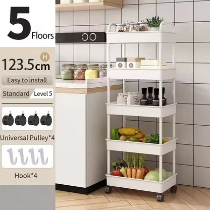 1 PC 3vrstvý rolovací plastový úložný vozík s područkami – prostorově úsporný organizér do více místností, matný povrch