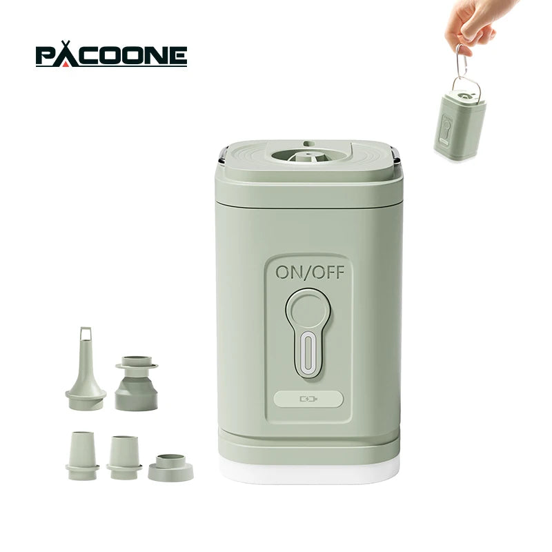 Elektrická vzduchová pumpa 3 v 1 se světly Mini bezdrátový vzduchový kompresor USB nabíjecí nafukovací/deflovací pumpy pro venkovní kempování