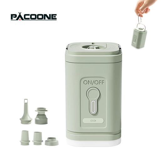 Elektrická vzduchová pumpa 3 v 1 se světly Mini bezdrátový vzduchový kompresor USB nabíjecí nafukovací/deflovací pumpy pro venkovní kempování