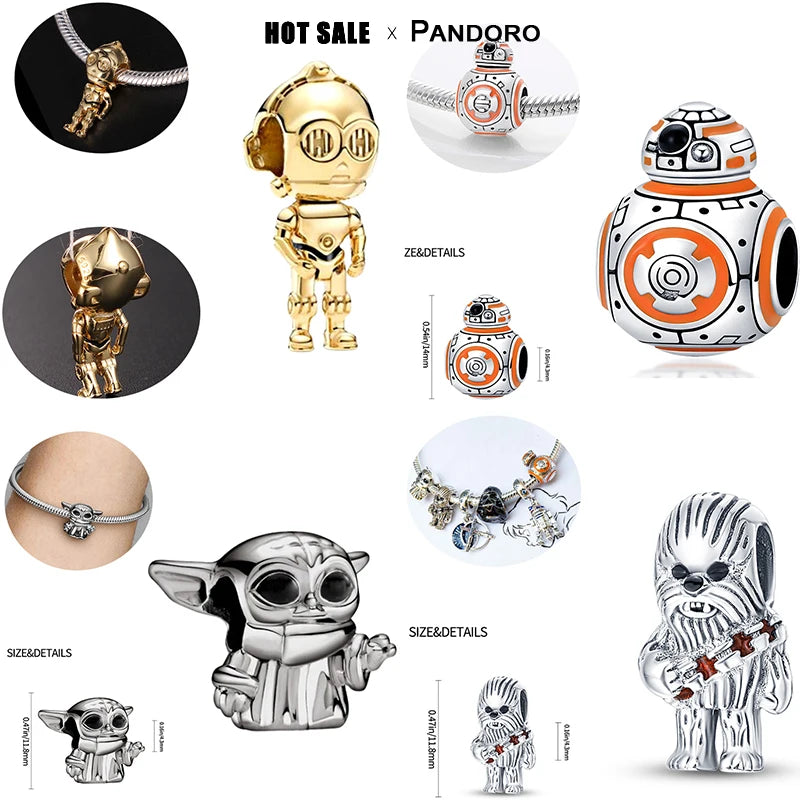 925 Silver Original Charm Beaded Přívěsek Vhodné pro Pandora náramek Planet Marvel Series Beads