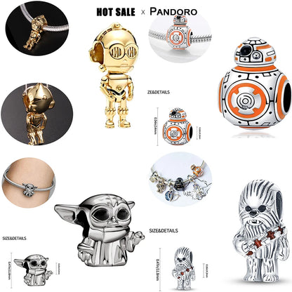 925 Silver Original Charm Beaded Přívěsek Vhodné pro Pandora náramek Planet Marvel Series Beads