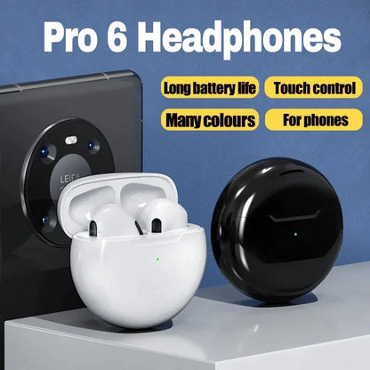 #Original Air Pro 6 TWS Bezdrátová sluchátka Bluetooth sluchátka pro iPhone 15 14 13 12 Pro Max Mini Headset Sluchátka Příslušenství