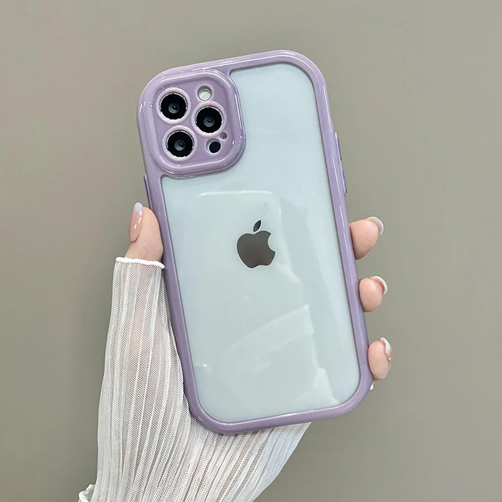 Pouzdro na telefon Candy Color pro iPhone 14 11 12 13 Pro Max X XR XS 7 8 SE Čirý nárazuvzdorný silikonový průhledný zadní kryt