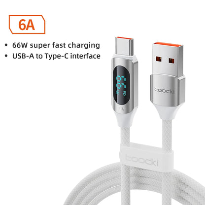 Kabel Toocki Type C to Type C 100W PD rychlonabíjecí nabíječka USB C to USB C Display kabel pro Xiaomi POCO F3 Realme Macbook iPad
