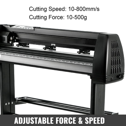 VEVOR 28-34palcový vinylový řezací stroj s podlahovým stojanem Startovací sady plotru pro řezání vinylových nápisů Software Nastavitelná rychlost síly