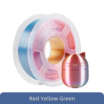 ANYCUBIC Silk PLA dvoubarevný tříbarevný 1,75 mm PLA vlákno 1 kg pro FDM 3D tiskárnu Shine Bright Vícebarevný 3D tiskový materiál
