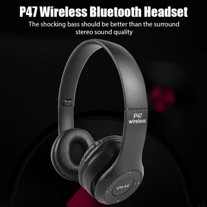 P47 Bezdrátová bluetooth sluchátka s mikrofonem s funkcí potlačení hluku Náhlavní soupravy Stereo zvuk Sluchátka Sportovní herní sluchátka Podporuje PC