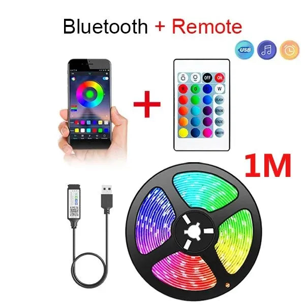 Páska Bluetooth USB LED páskové světlo 5050 SMD 5V USB RGB světla Flexibilní LED lampa Páska Páska RGB Samolepící TV stolní dioda
