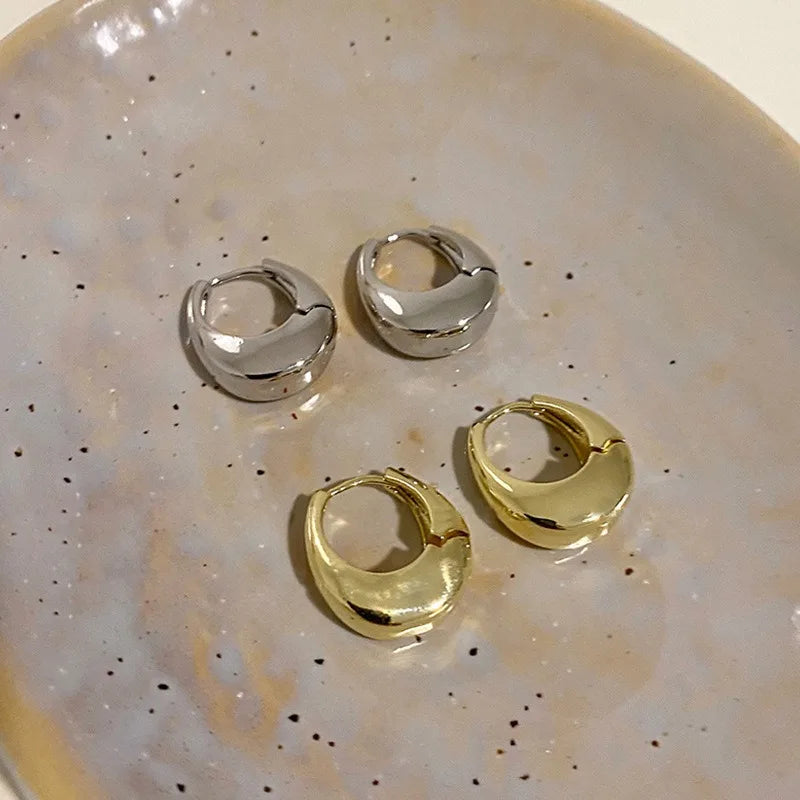 2ks nové klasické zlaté kovové kruhové náušnice pro ženy, módní šperky Temperament Dívčí náušnice na denní nošení