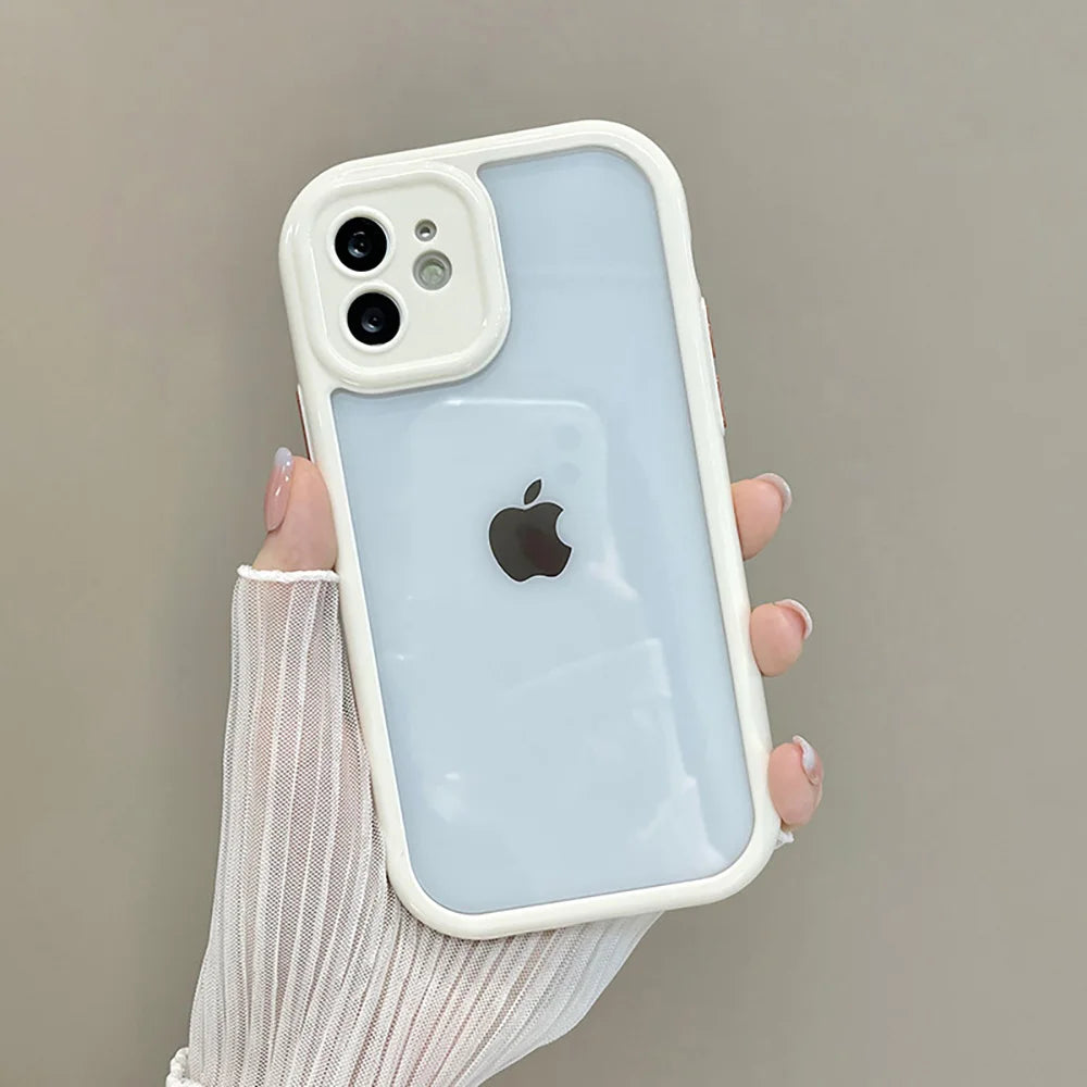 Pouzdro na telefon Candy Color pro iPhone 14 11 12 13 Pro Max X XR XS 7 8 SE Čirý nárazuvzdorný silikonový průhledný zadní kryt