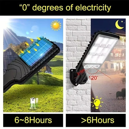 4/6/8ks 108 COB senzor Street 3 světelné režimy Venkovní voděodolné bezpečnostní solární lampy pro dálkové ovládání zahradní terasy
