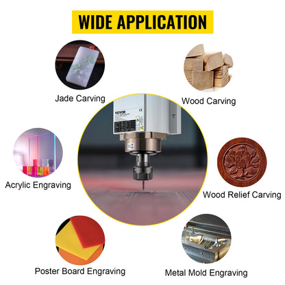 VEVOR 2,2KW CNC čtyřhranný vzduchem chlazený vřetenový motor ER20 kleština 4 ložiskový frekvenční měnič CNC frézka s gravírováním