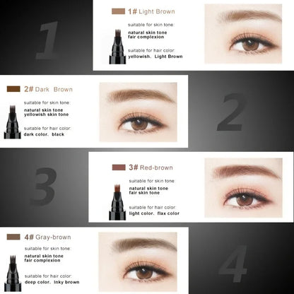 4D Microblading pero na obočí 4 vidličky Tužka na tetování na obočí Dlouhotrvající jemná skica Tekutý make-up na obočí