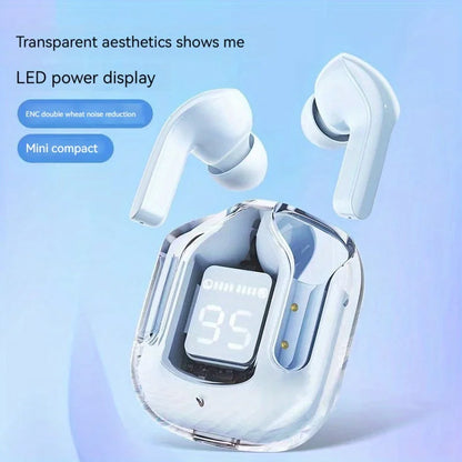 Originální bezdrátová Bluetooth sluchátka Transparentní HIFI sluchátka LED Power Digital Display Stereo Sound sluchátka pro Xiaomi