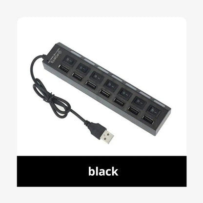 Switch Extension Hub 7portový USB 2.0 rozbočovač Počítač USB prodlužovací rozbočovač One Drag Seven USB 2.0 Splitter PC Laptop Desktop