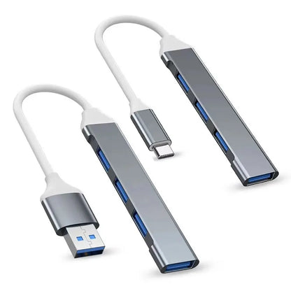 Zvyšte svou produktivitu s tímto rozbočovačem USB C 4 v 1 – kompatibilní s MacBook, Mac Pro, Mac Mini, IMac, Surface Pro, XPS, PC, Fla