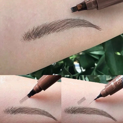 4D Microblading pero na obočí 4 vidličky Tužka na tetování na obočí Dlouhotrvající jemná skica Tekutý make-up na obočí