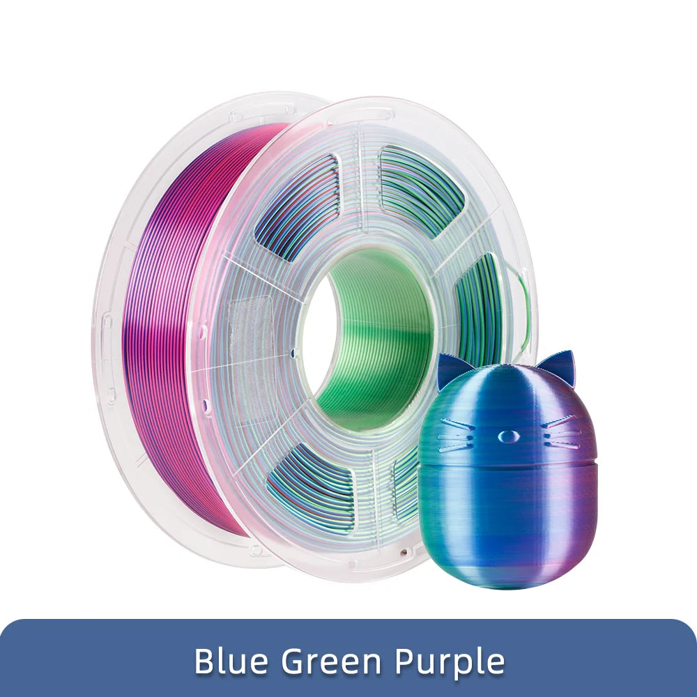 ANYCUBIC Silk PLA dvoubarevný tříbarevný 1,75 mm PLA vlákno 1 kg pro FDM 3D tiskárnu Shine Bright Vícebarevný 3D tiskový materiál