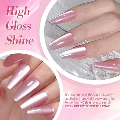 BORN PRETTY 2ks 10ml Moonlight Cat Magnetický gelový lak s magnetickou tyčinkou Růžová Stříbrná Snowlight Glitter Effect Reflexní namáčení