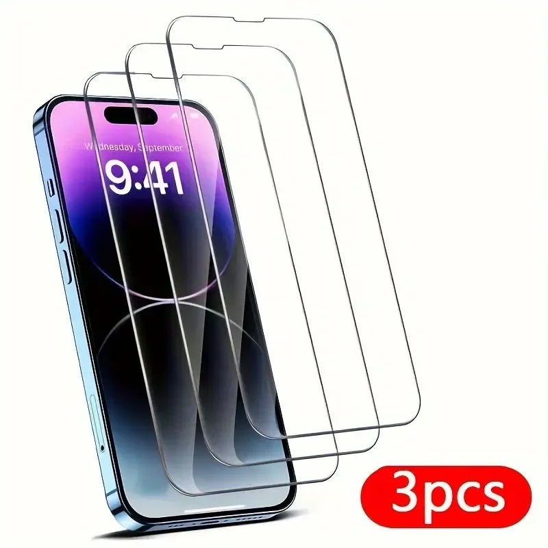 Ochranné tvrzené sklo 3PCS Full Cover pro iPhone 11 12 13 14 15 16 Pro Max ochranné sklo pro iPhone 14 15 16 Plus