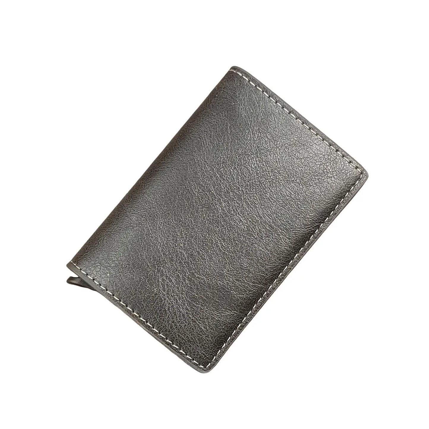 Peněženka s držákem na kreditní kartu z uhlíkových vláken Muži Rfid Smart Metal Tenká Tenká Vyskakovací Minimalistická peněženka Malá černá Peněženka Kovová peněženka