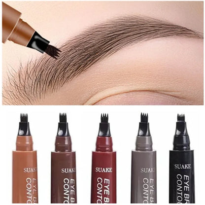 4D Microblading pero na obočí 4 vidličky Tužka na tetování na obočí Dlouhotrvající jemná skica Tekutý make-up na obočí