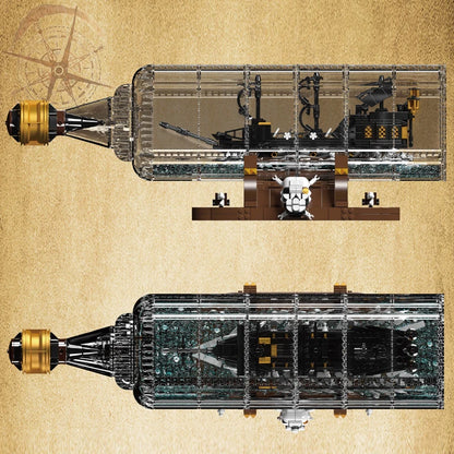 Mold King 10065 Stavební blok pirátské lodi Černá perla v láhvi Model Plachetnice Hračky Montáž Cihla Děti Vánoční dárky
