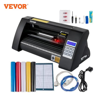 VEVOR 14palcový poloautomatický vinylový řezací plotter 375mm řezací tiskárna s papíry 3 břity LCD displej SIGNMASTER Software