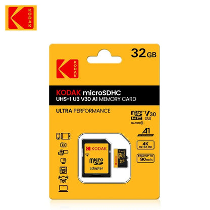 Paměťová karta KODAK Micro SD 512 GB 256 GB AŽ 90 MB/s Class10 U3 32 GB 64 GB 128 GB TF karta 4K HD Pro USB čtečku karet Adaptér Microsd