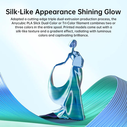 ANYCUBIC Silk PLA dvoubarevný tříbarevný 1,75 mm PLA vlákno 1 kg pro FDM 3D tiskárnu Shine Bright Vícebarevný 3D tiskový materiál