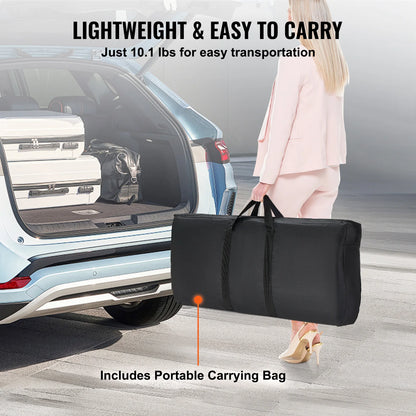 VEVOR Skládací přenosný barový stůl Pódiový stůl na veletrhu pro výstavu večírků a pikniků Včetně přepravního kufříku, úložné police a sukně