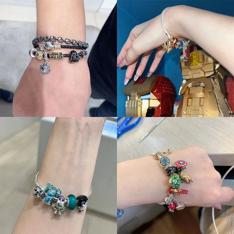 Disney Stitch Marvel Rescuer Korálky Star Charms Wars pro originální Pandora 925 mincovní stříbro náramek náhrdelník pro ženy šperky