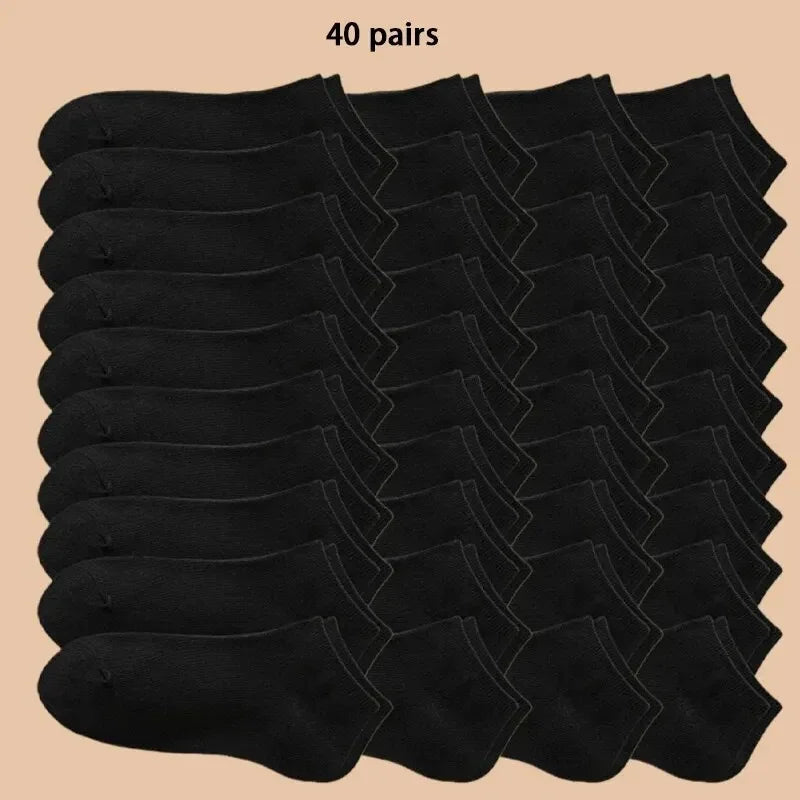 10/40 párů Pánské lodní ponožky Business Sport Absorpce potu Zralé léto Podzim Jednobarevné Nežmolkující Univerzální kotníkové ponožky