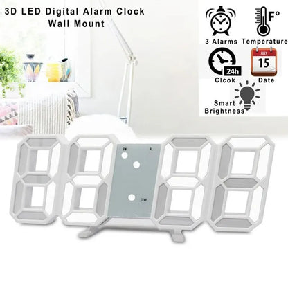 3D mini hodiny LED digitální nástěnné hodiny Stolní hodiny Elektronický budík Nástěnné hodiny do obývacího pokoje Kuchyňský časovač pro kutily