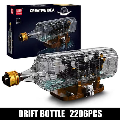 Mold King 10065 Stavební blok pirátské lodi Černá perla v láhvi Model Plachetnice Hračky Montáž Cihla Děti Vánoční dárky