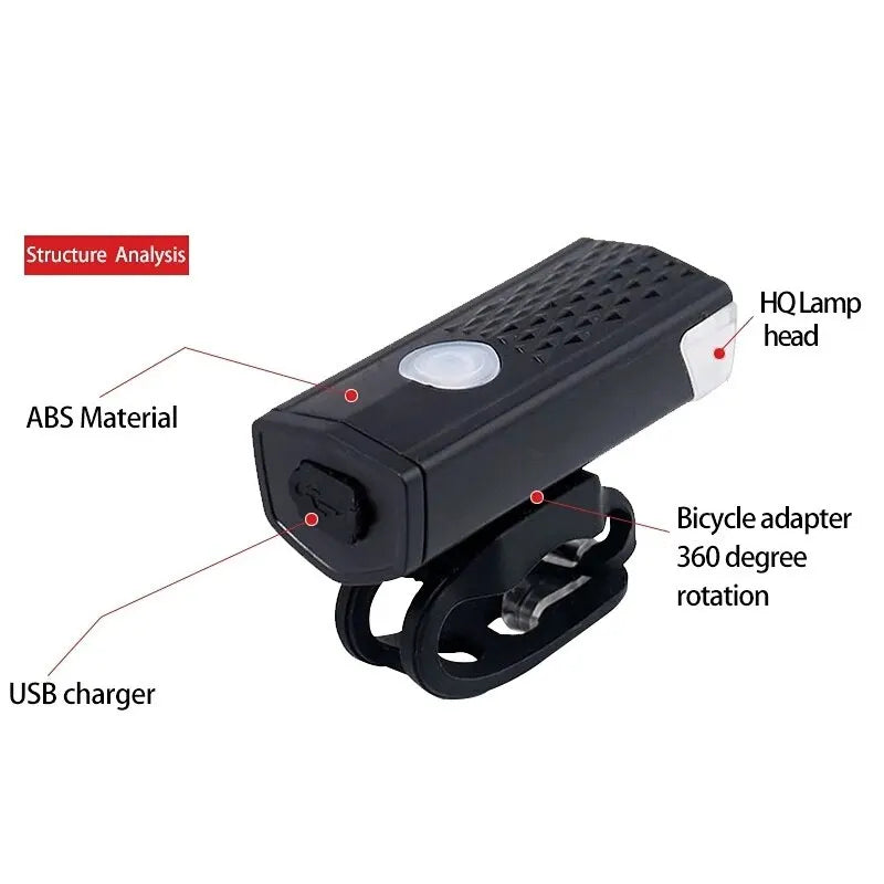 Přední světla na MTB kolo USB LED Dobíjecí Vodotěsný světlomet pro horská kola Bezpečnostní výstražné světlo na kolo Příslušenství pro cyklistiku